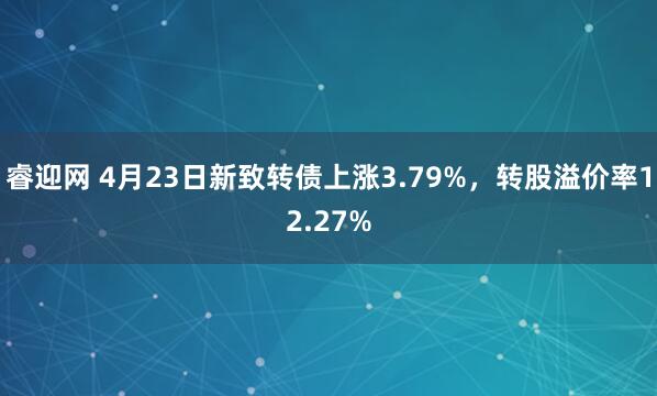 睿迎网 4月23日新致转债上涨3.79%，转股溢价率12.27%