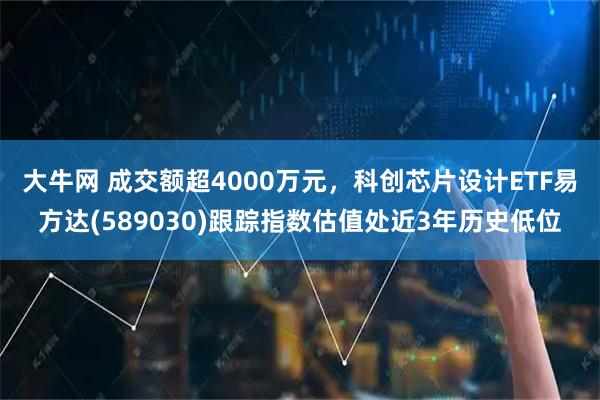大牛网 成交额超4000万元，科创芯片设计ETF易方达(589030)跟踪指数估值处近3年历史低位