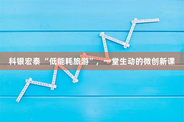 科银宏泰 “低能耗旅游”，一堂生动的微创新课