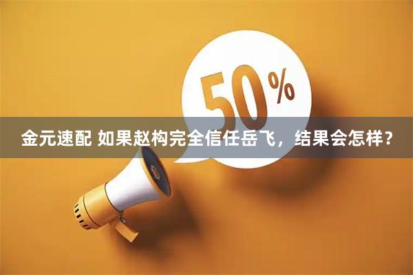 金元速配 如果赵构完全信任岳飞，结果会怎样？